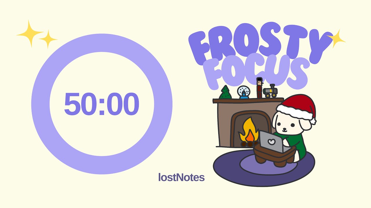 STUDY WITH ME 4x50 min Frosty Focus Pomodoro timer ⋆⁺❅ | Cozy Winter [perfect for study & working]