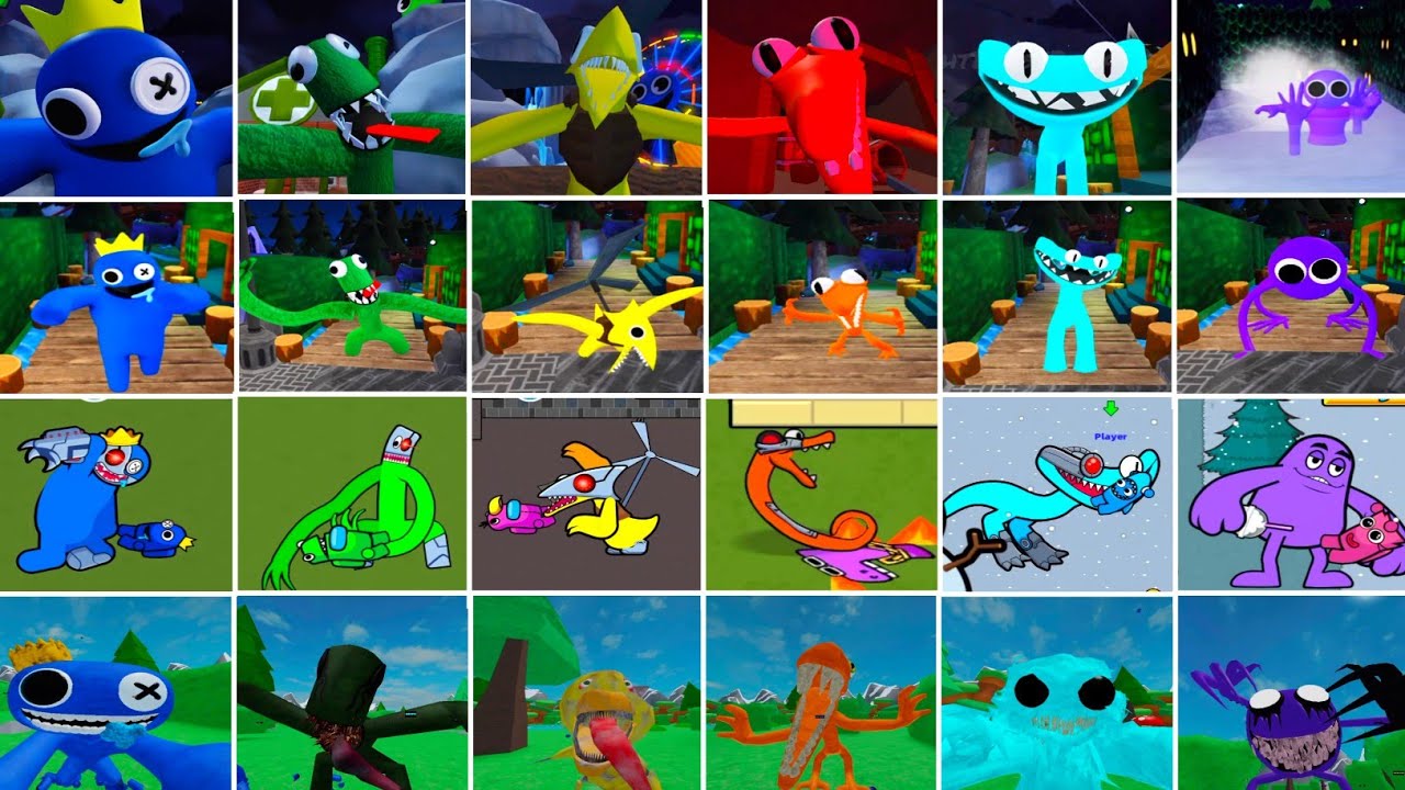 Rainbow friends chapter 2 all Monsters Jumpscars V's Accurate Roleplay V's Milkshake &Hungry friends