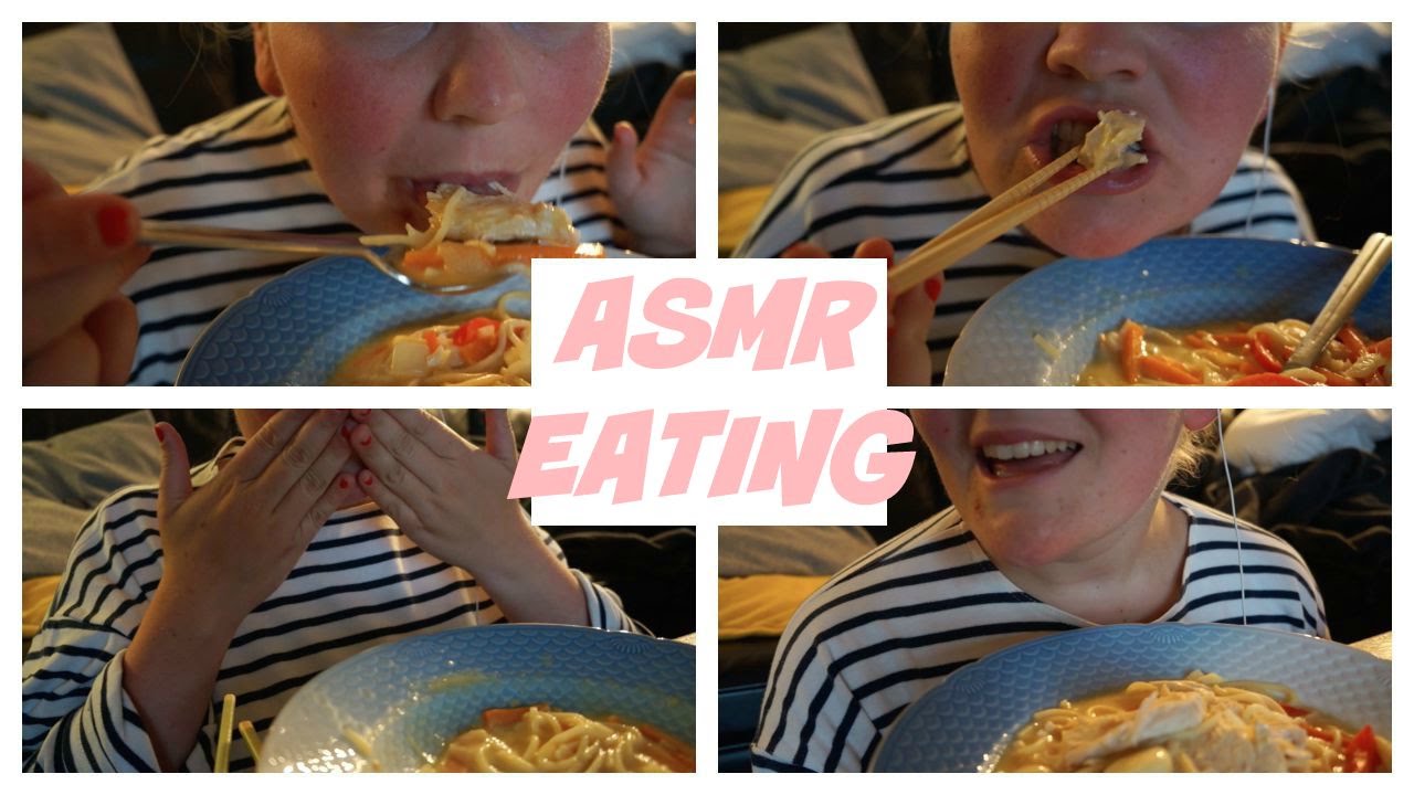ASMR // Eating Chicken-Spaghetti Soup & TV-show Whisper