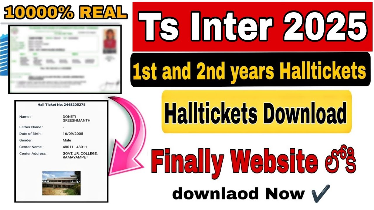 TELANGANA INTERMEDIATE 2025 HALLTICKETS DONWLOAD WEBSITE LINK DOWNLOAD HALLTICKET 2025 #halltickets
