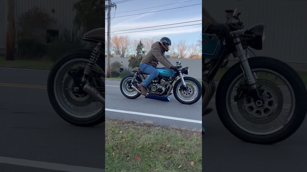 Beautiful Honda CB750 cafe racer with GSXR forks, motogadget, and much more! #custom #shorts