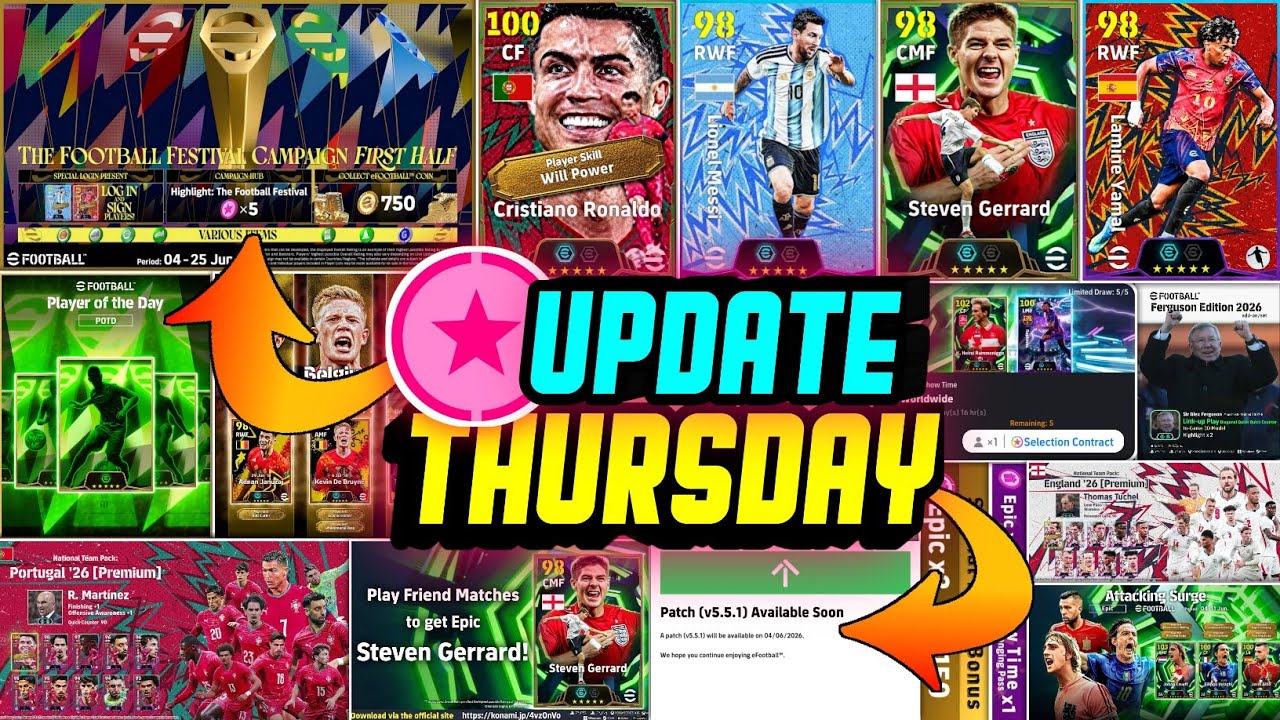 Новое обновление eFootball 2026 v5.5.1! Бесплатный эпический 😍 Новая ссылка на сокровища, приз не...