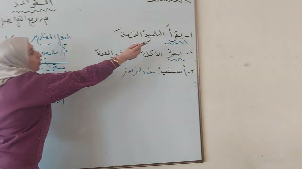 شرح رفع الفعل المضارع للصف  السادس الابتدائي 