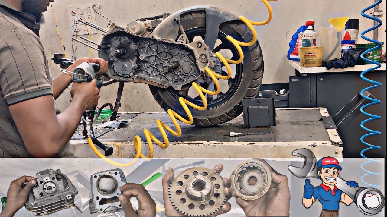 tvs ntorq 125 genuine parts⚡️Full Service Process⚡️इंजन खुल गया आख़िर क्यों ?💥🛵