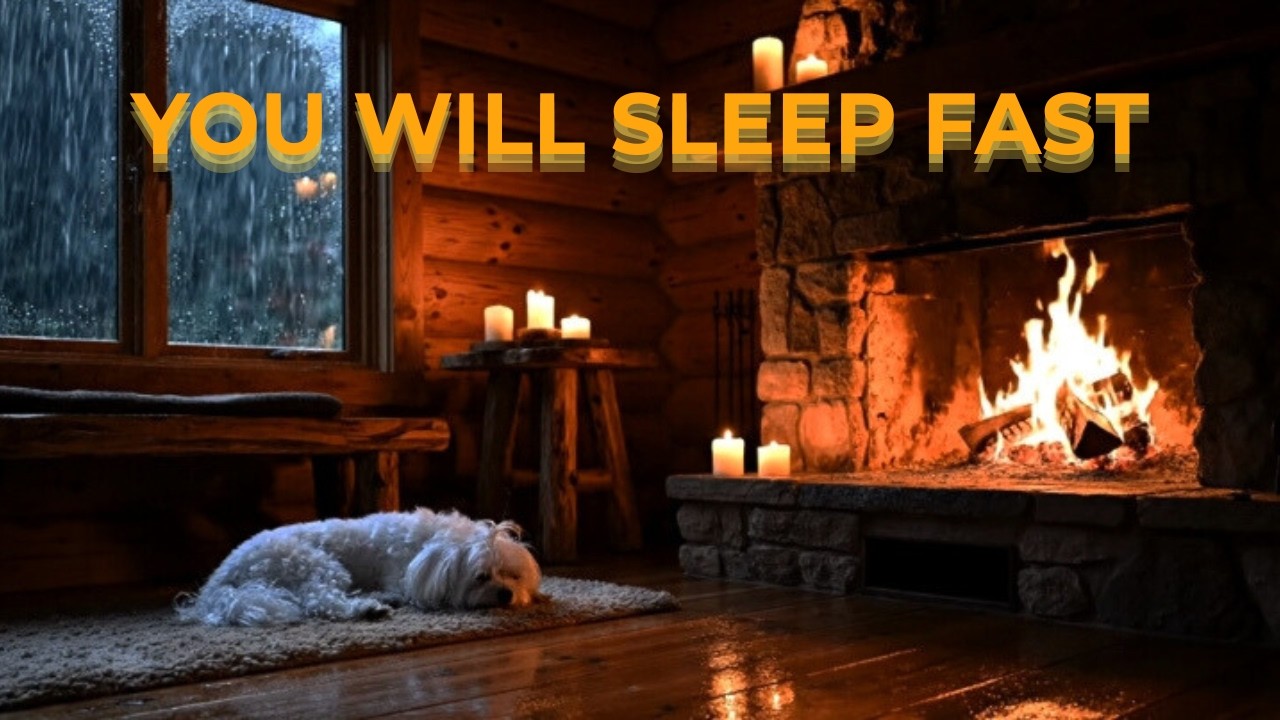 Fall Asleep Fast Tonight 🌧️🔥 Warm Fireplace & Gentle Rain for Deep, Peaceful Sleep