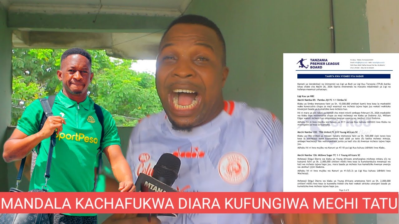 🚨MANDALA,ALIPUKA DIARRA KUFUNGIWA MICHEZO MITATU.