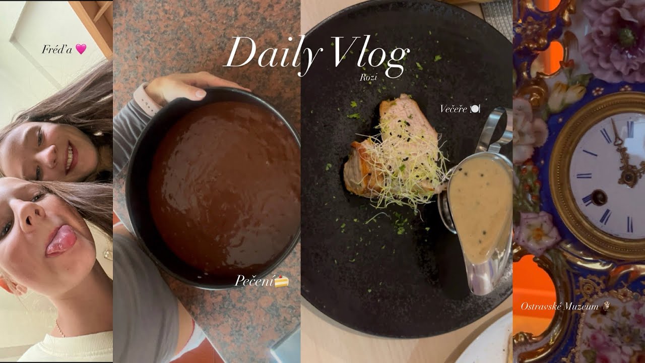 Daily Vlog🩷-Úklid,Škola,Večeře,Muzeum,Pečení