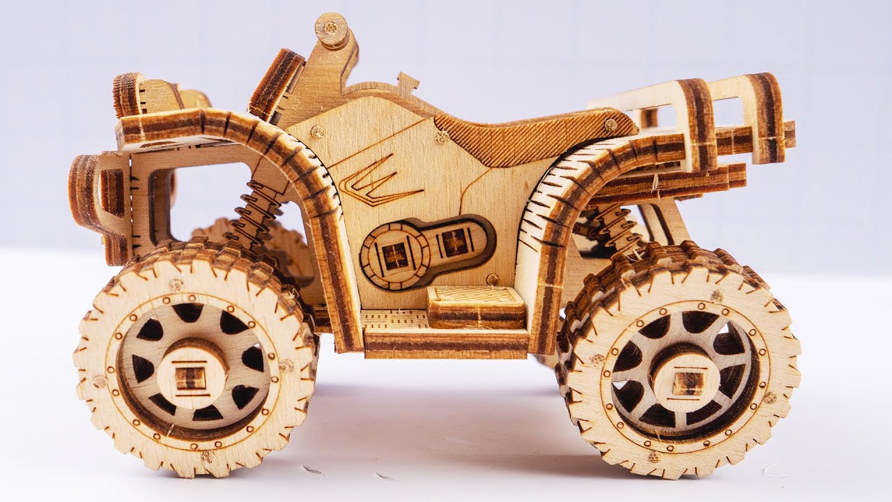Build Wood Car Quad Модели велосипедов ATV | Деревянный трюк Механический деревянный 3D