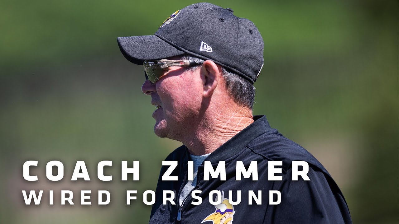 Head Coach Mike Zimmer Wired For Sound During Vikings Practice | Minnesota Vikings