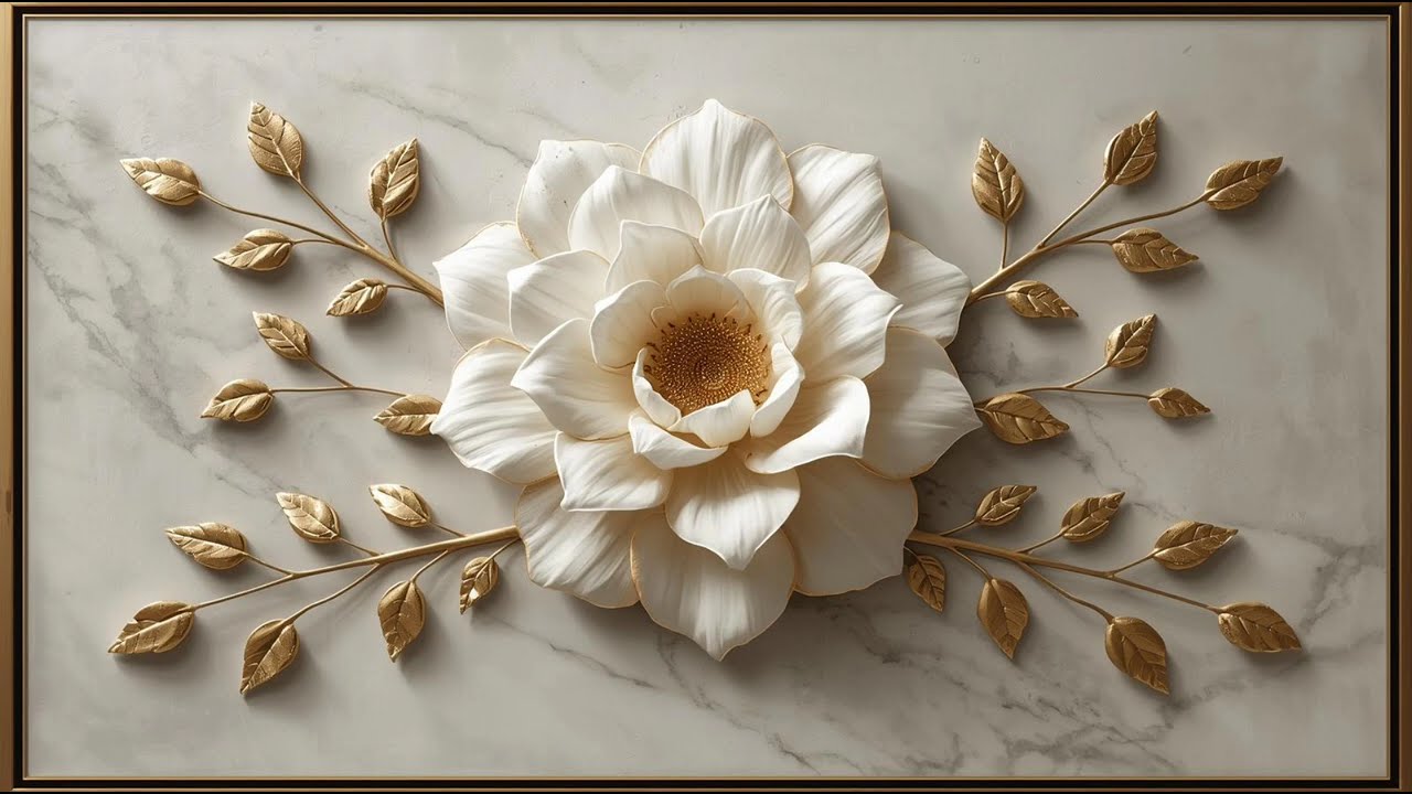 Golden Bloom of Serenity | Art Frame Screensaver |  9Hours |  Full HD 1080p 