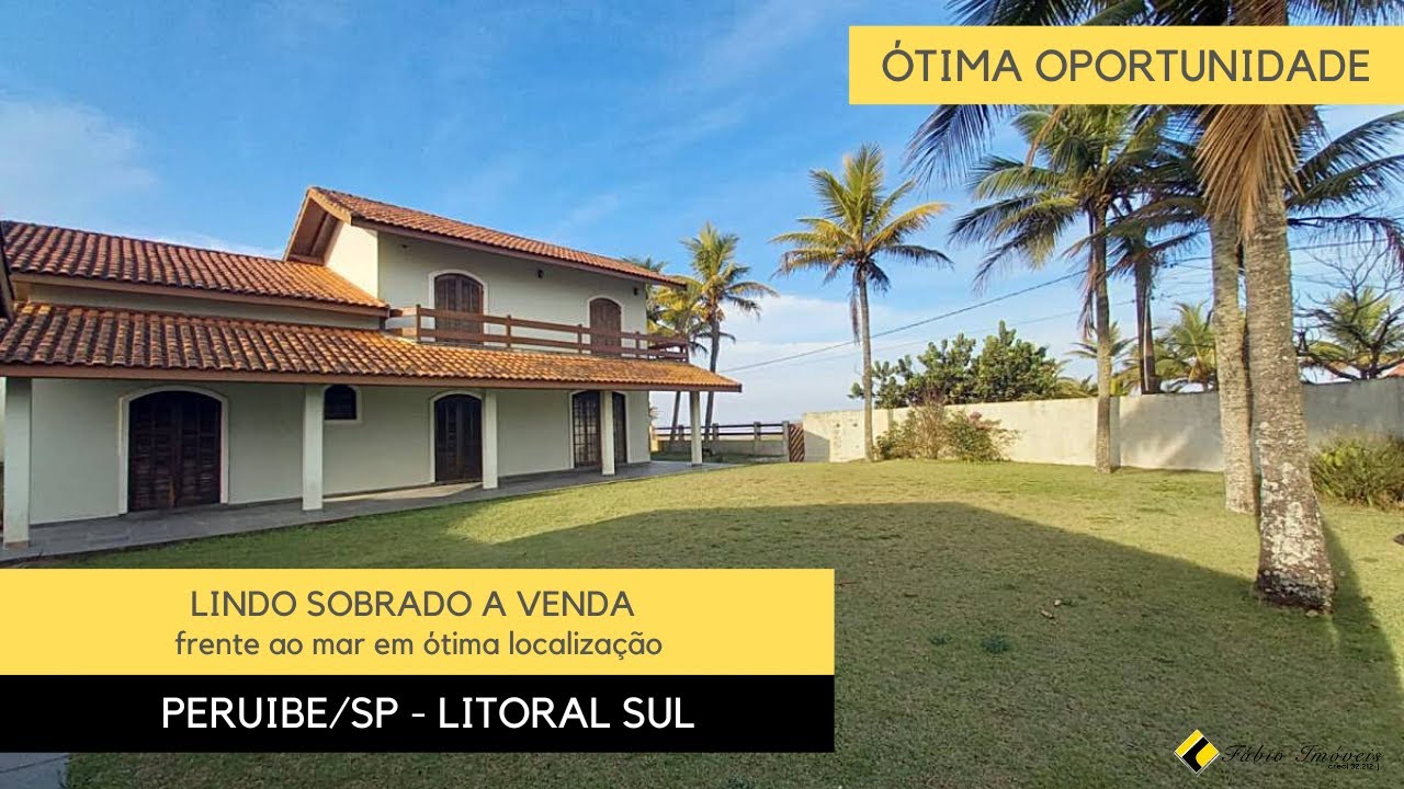 Lindo sobrado a venda frente a praia em ótima localização em Peruíbe/Sp