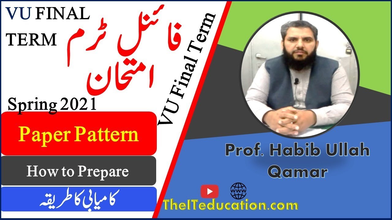 Final Term Exam Spring 2021 - Paper Pattern - General Guidelines - Key to Success
