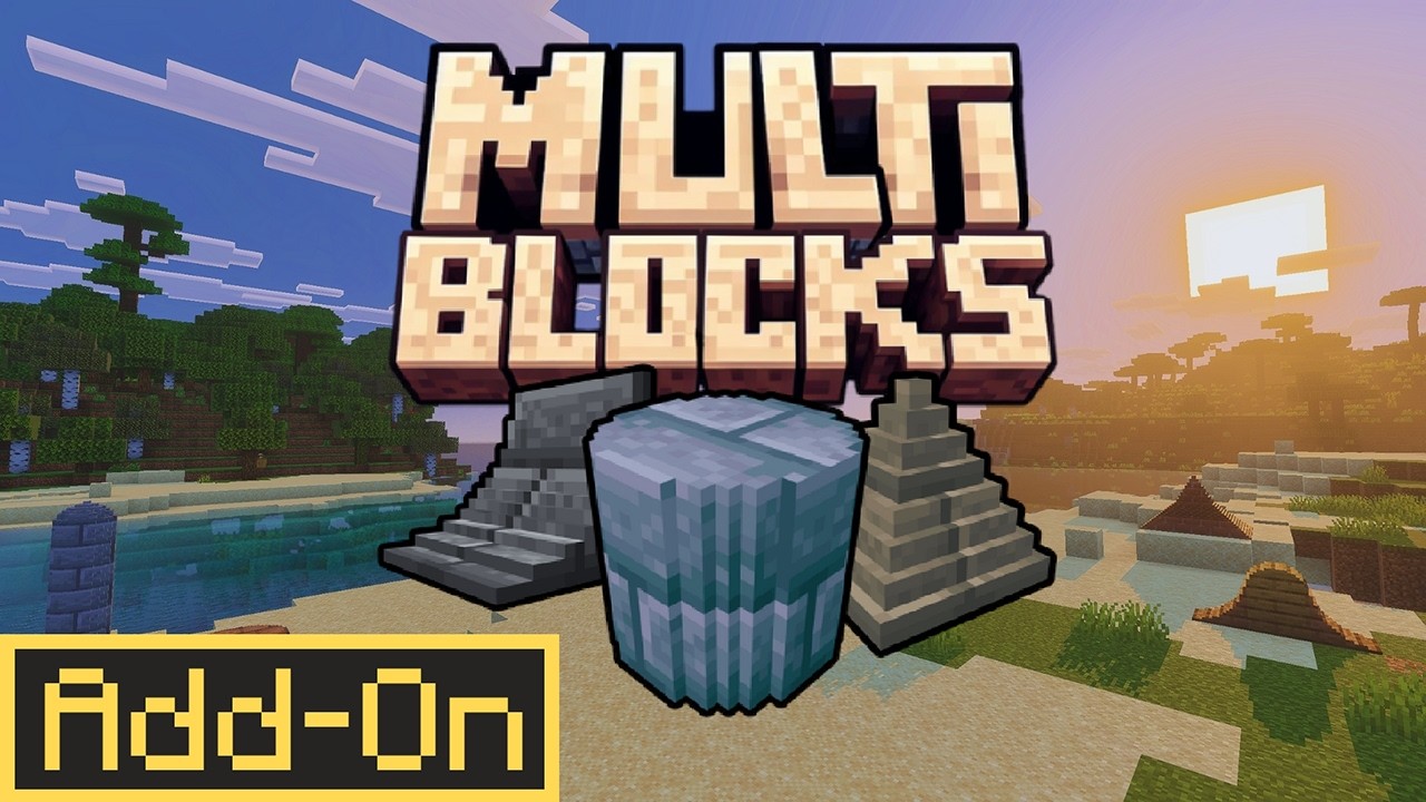 Дополнение MULTIBLOCKS добавляет более 100 новых форм блоков для строительства в Minecraft!