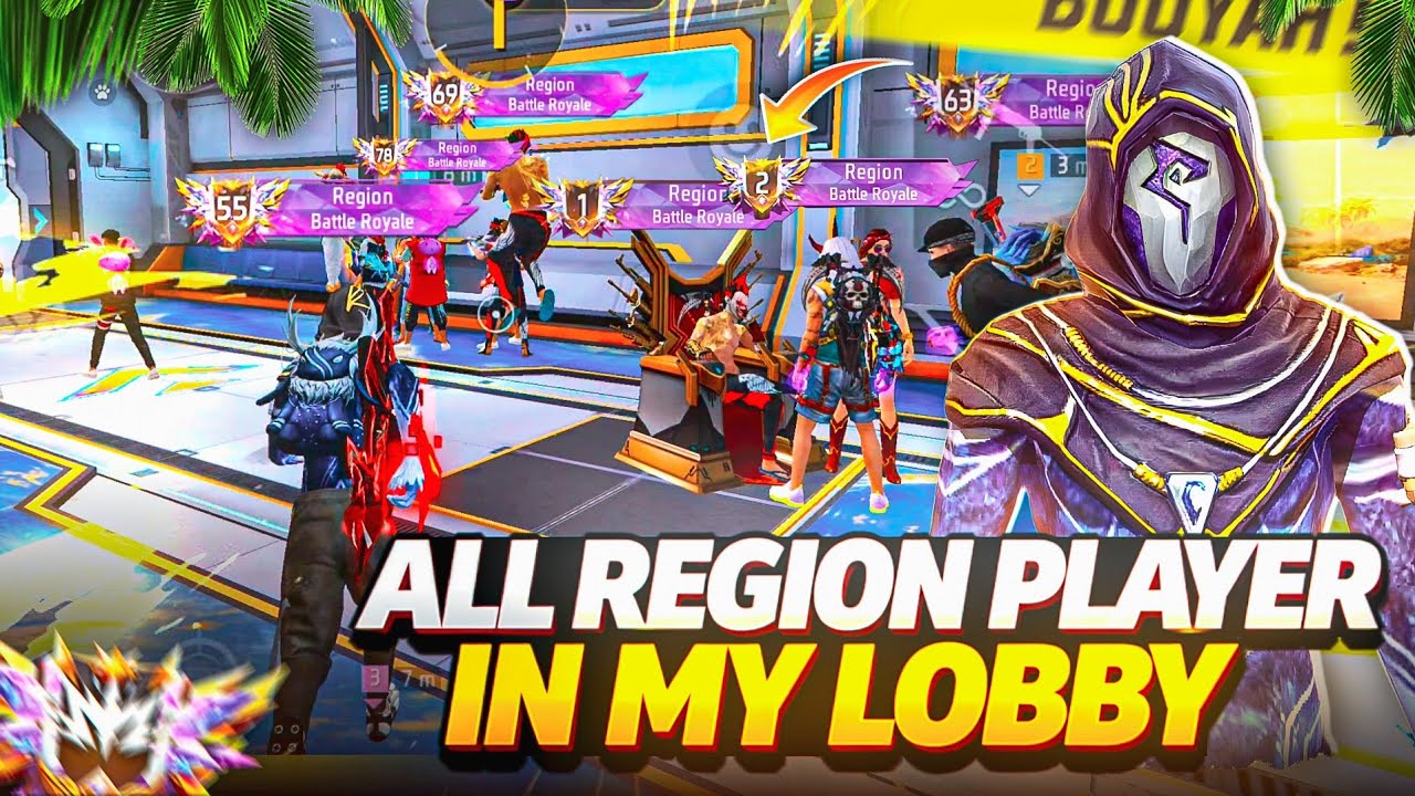 All Region Player's In My Lobby 😱| Most Hardest Region Lobby 