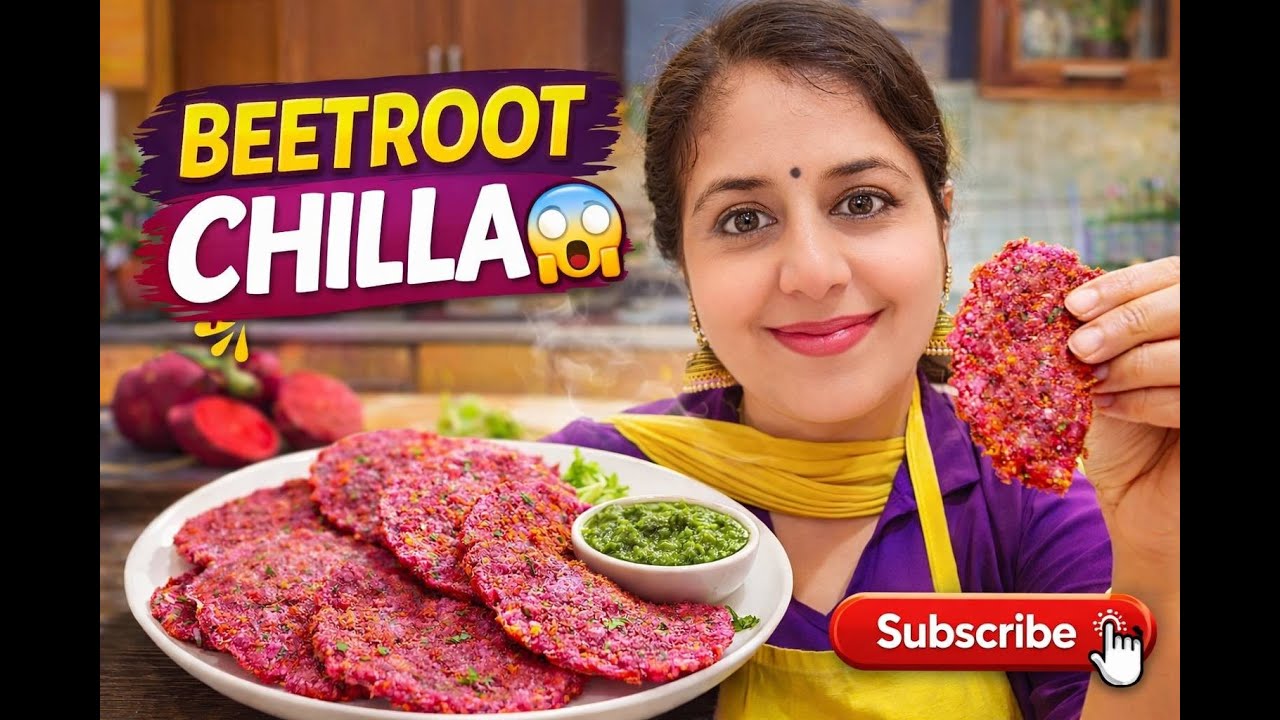 Beetroot Chilla in 5 Minutes | Tasty Healthy Recipe