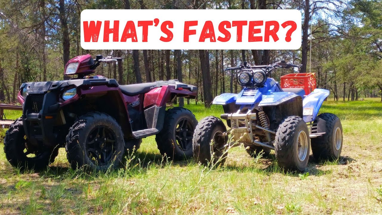 Yamaha Warrior 350 VS Polaris Sportsman 570 DRAG RACE (60+ MPH)