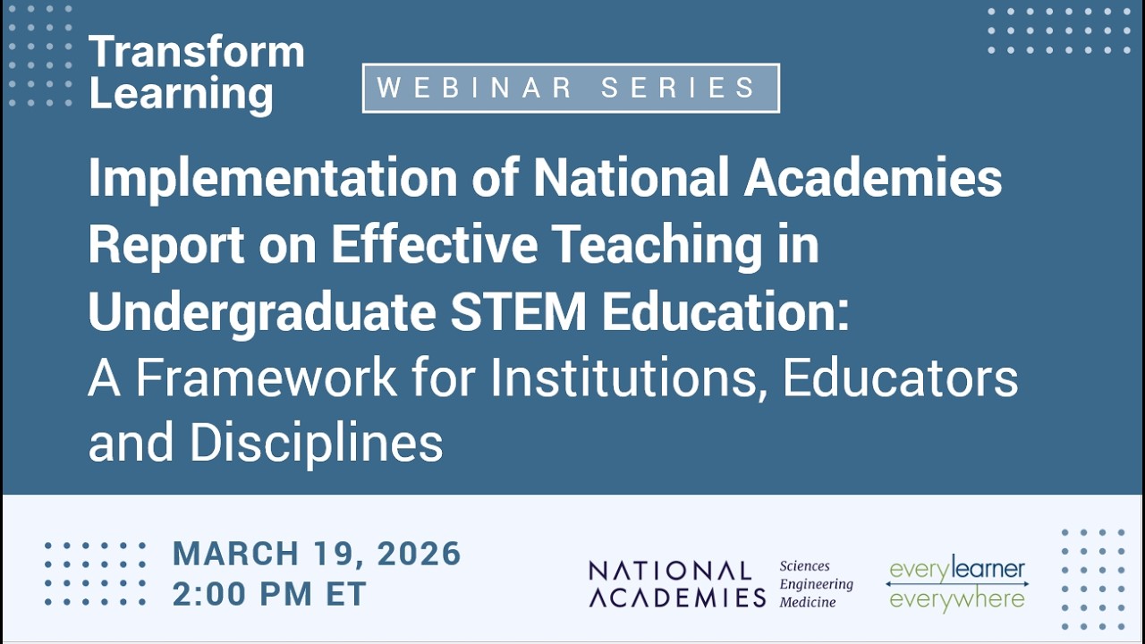 Implementation of National Academies Report on Effective Teaching in Undergraduate STEM Education