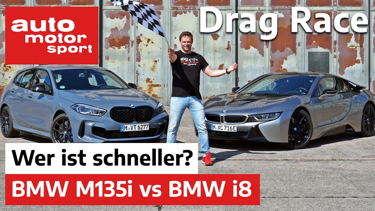 Drag Race: BMW i8 vs M135i - Wer liegt auf der 1/2 Meile vorne? | auto motor und sport