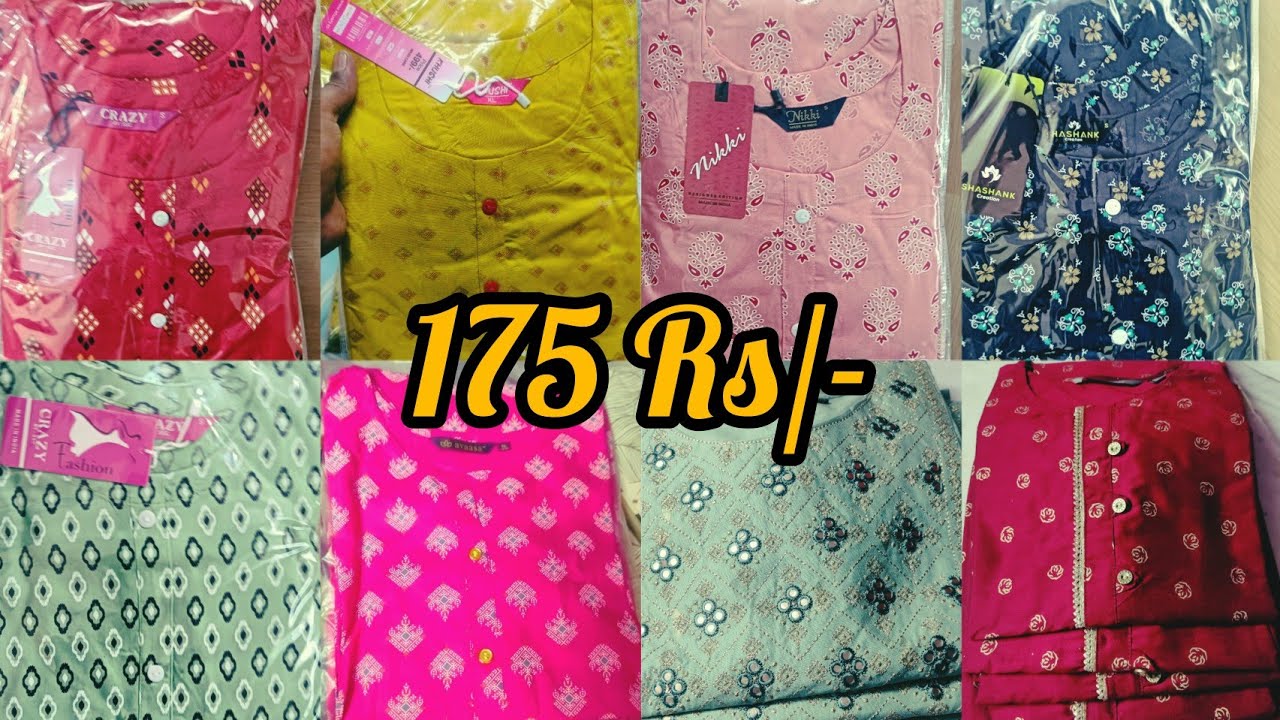 chickpet wholesale kurti set @175rs Pick any 🥳| Partywear Anarkali Kurti | Single Courier Available