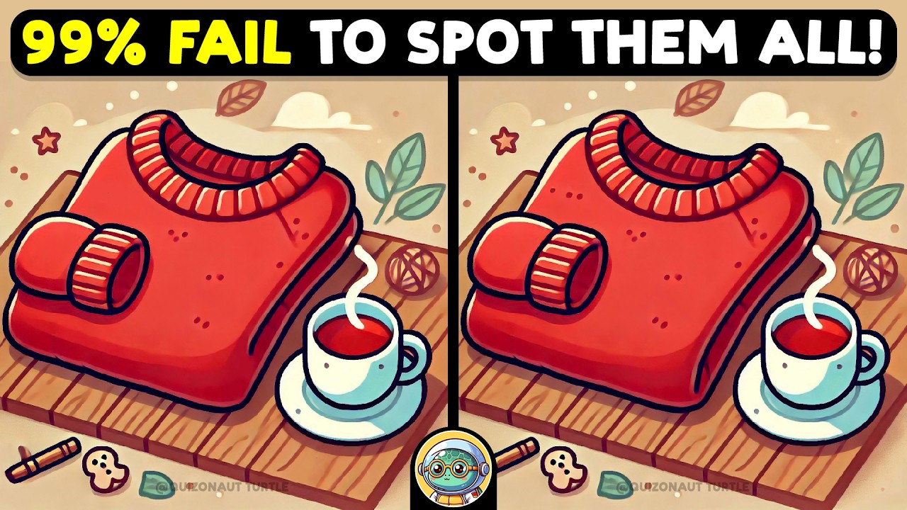 🐢🧩 Spot 3 Differences | Test Your Sharp Eyes 🧩🐢 | Quizonaut Turtle