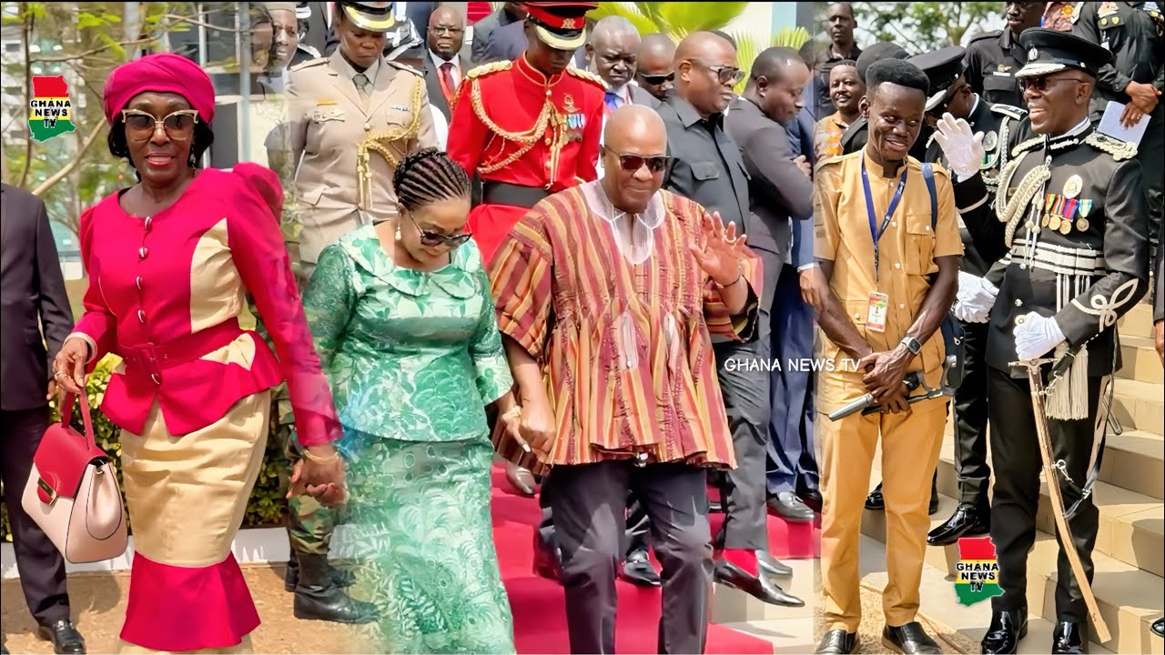 How Prez Mahama & His Beautiful Wife, Mrs Rawlings & IGP Dampare left Parliament after reading SONA