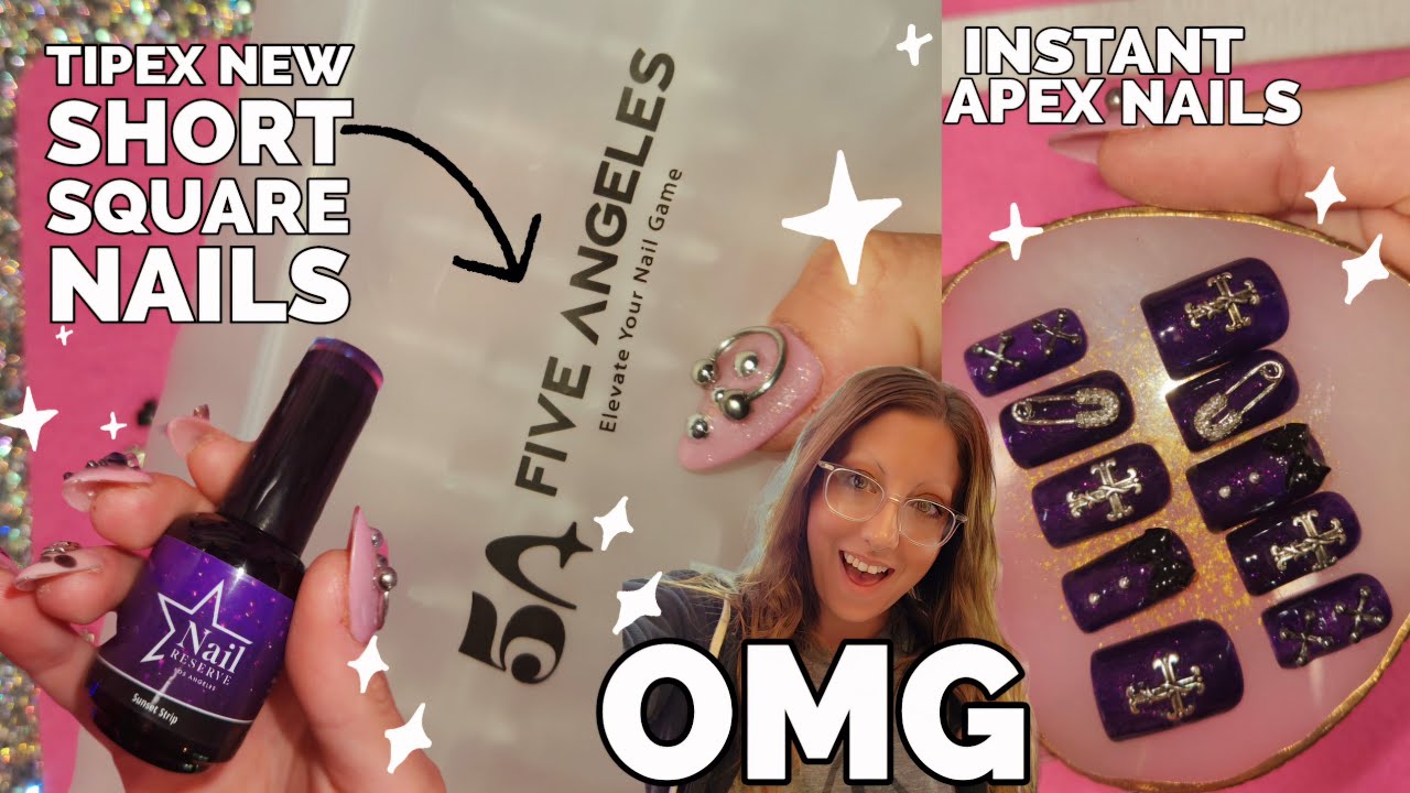 TIPEX New Short Square INSTANT APEX NAILS!!!