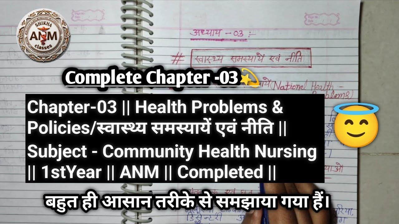 Chapter-03|Health Problems & Policies/स्वास्थ्य समस्यायें एवं नीति|Community Health Nursing|1stYear