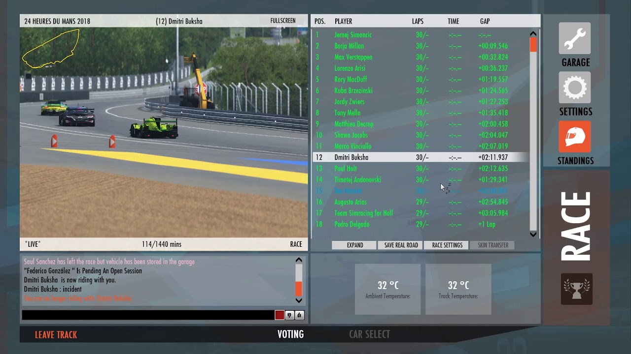 rFactor 2 S397 24h of Le Mans - 1st Stint Onboard