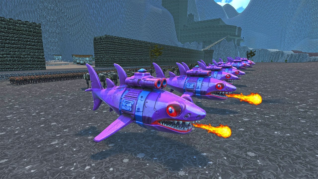 SHARK TANK, T45 SHOTGUN & DEFENSE MINIGUN VS 4.4 MILLION PYRAMID HEAD & ZOMBIES !! UEBS 2
