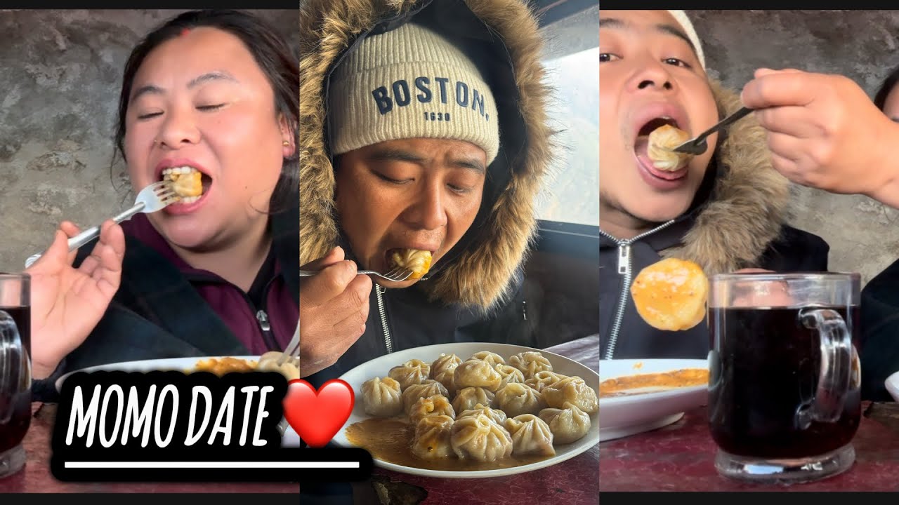 Local Village Momo Date With Him ❤️🥟 #localfood #village #localmomo 
