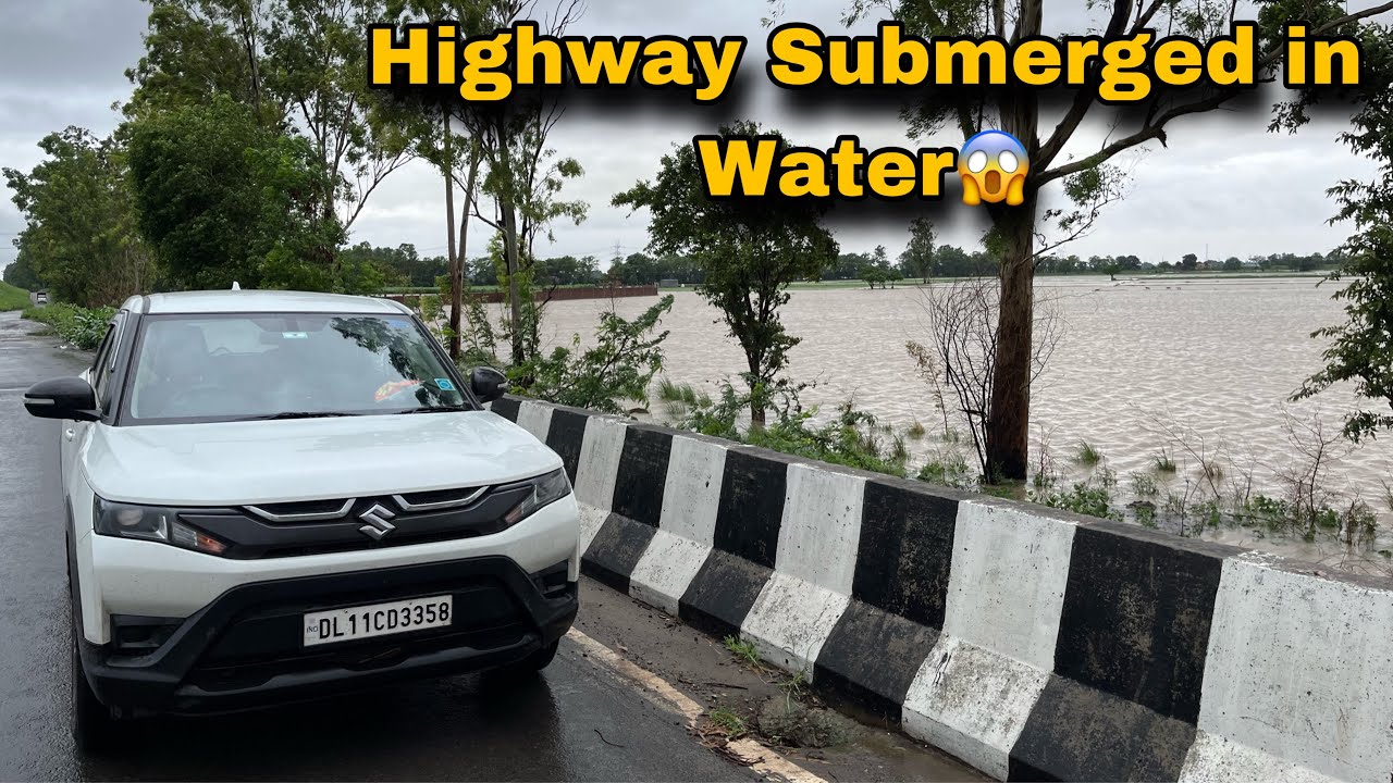 Amritsar to Delhi Highway | Punjab Flood and Heavy Rainfall 🌧️ | New Brezza Road Trip |