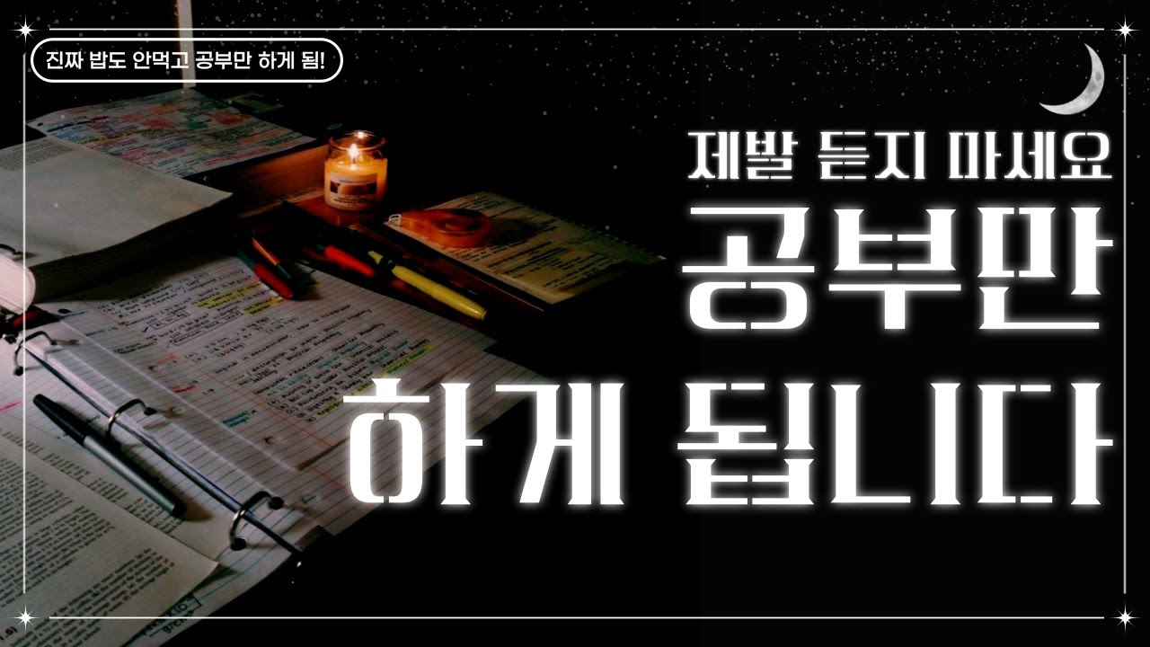 제발 듣지 마세요. 밥도 안먹고 공부만 하게 됩니다