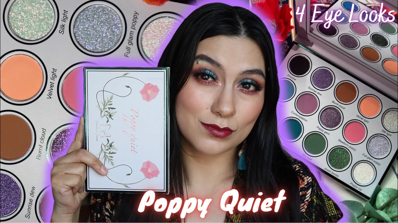 TITANIUM FOXES POPPY QUIET PALETTE REVIEW, SWATCHES,& 4 EYE LOOKS | THE IRIDESCENTS HAVE MY HEART 💜