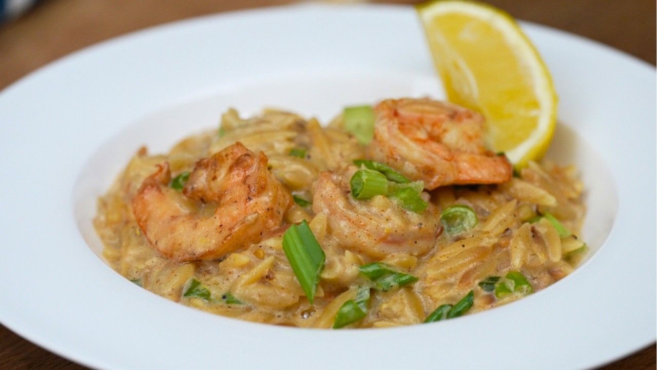 One-Pan Shrimp and Lemon Orzo Recipe | Easy, Creamy, & Delicious
