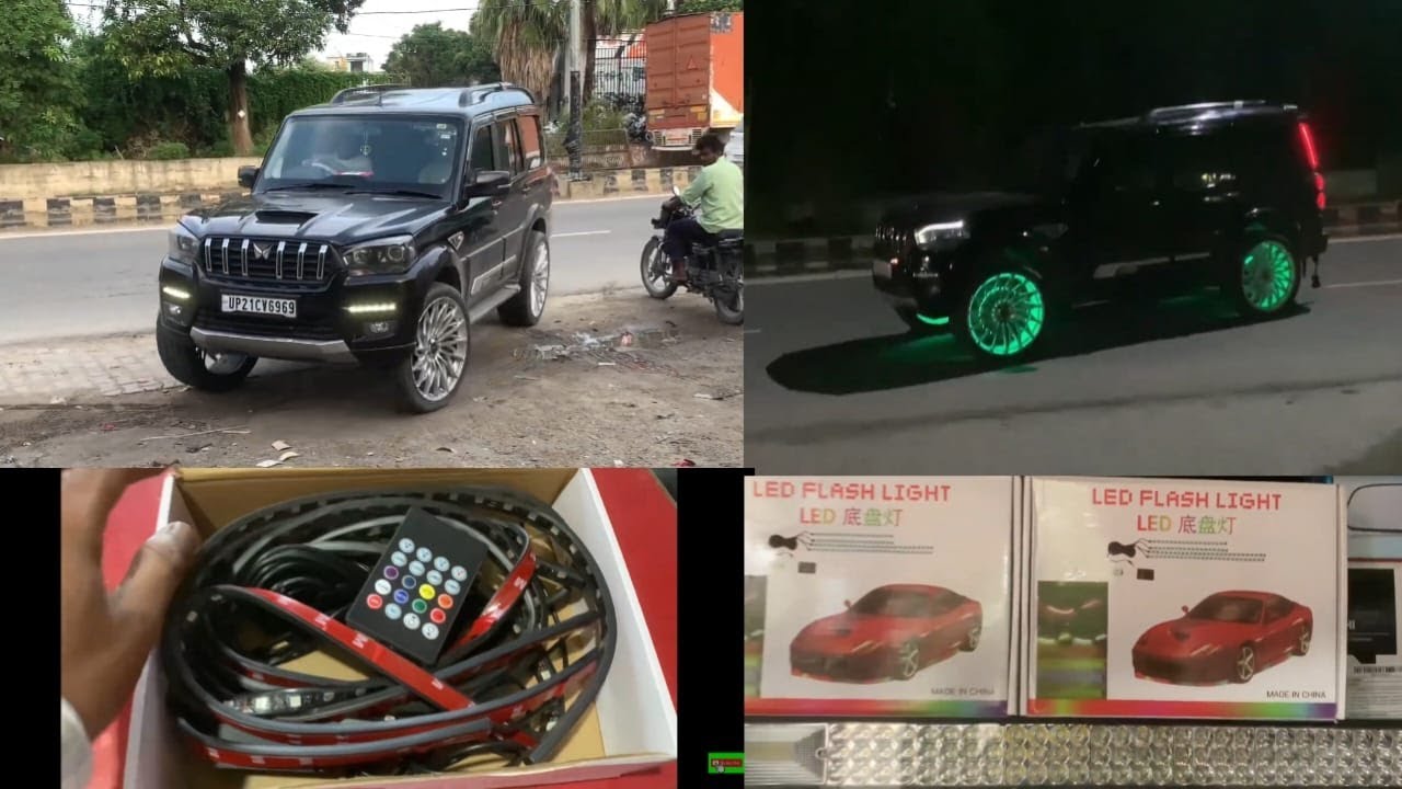 Scorpio wheel led lights || Mahindra Scorpio s11 Alloy Wheels Led Light