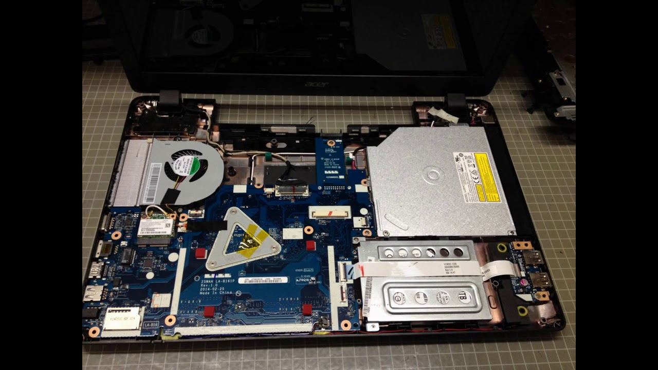 Acer Aspire E5-571 Disassembly  upgrade - Memory-HD-Wlan-Battery internal.