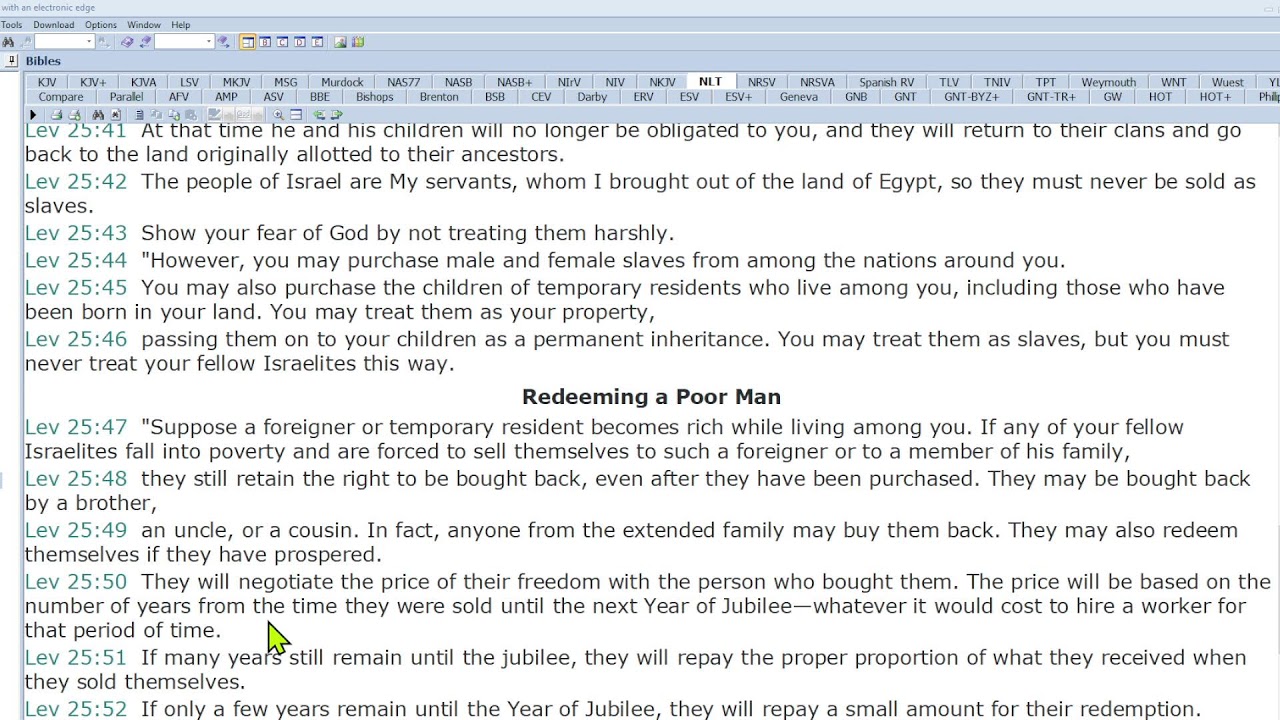 A BIBLE STUDY BEGINING AT LEVITICUS 25