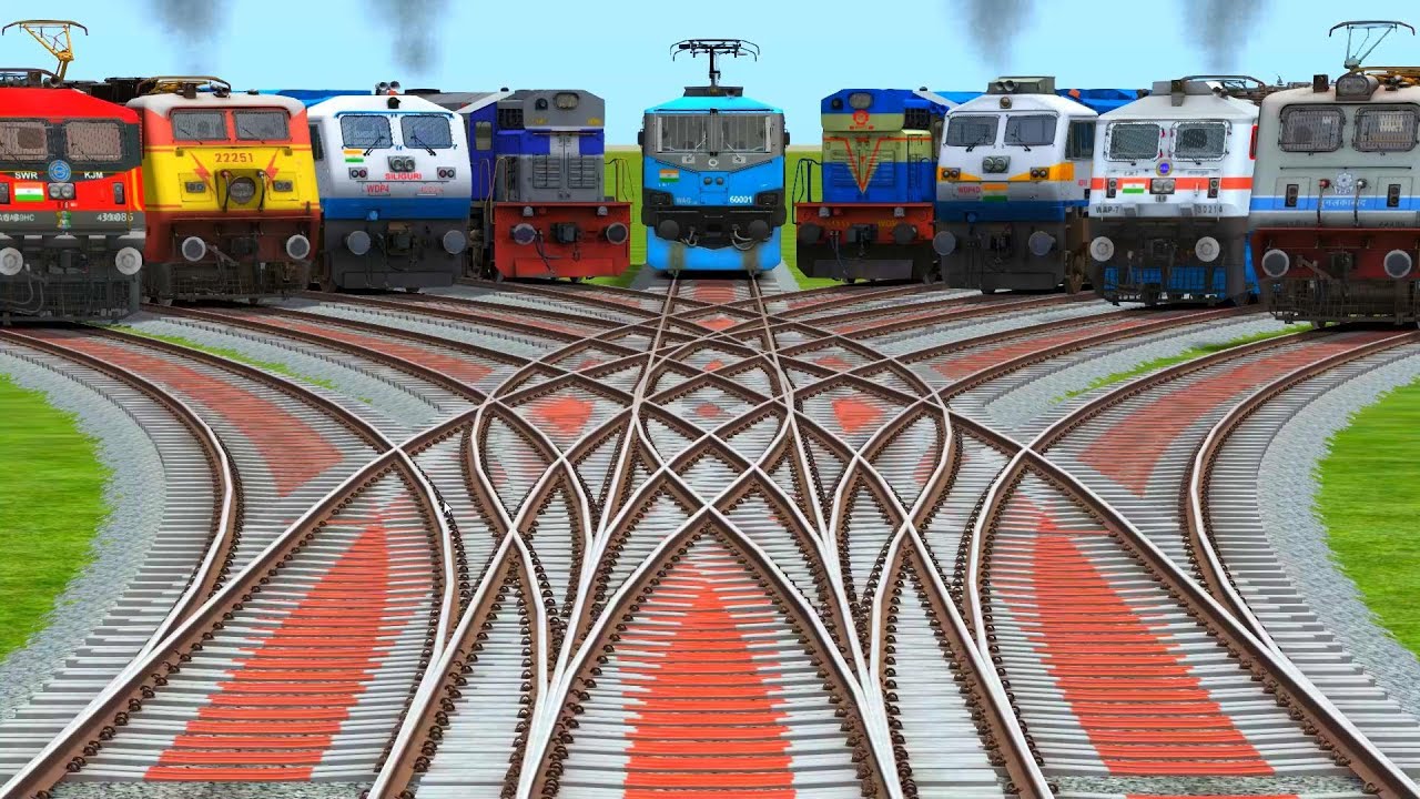 9 Indian Train Simulator Crossing At Bumpy CurvesRailroad Tracks-indian railways icf coaches