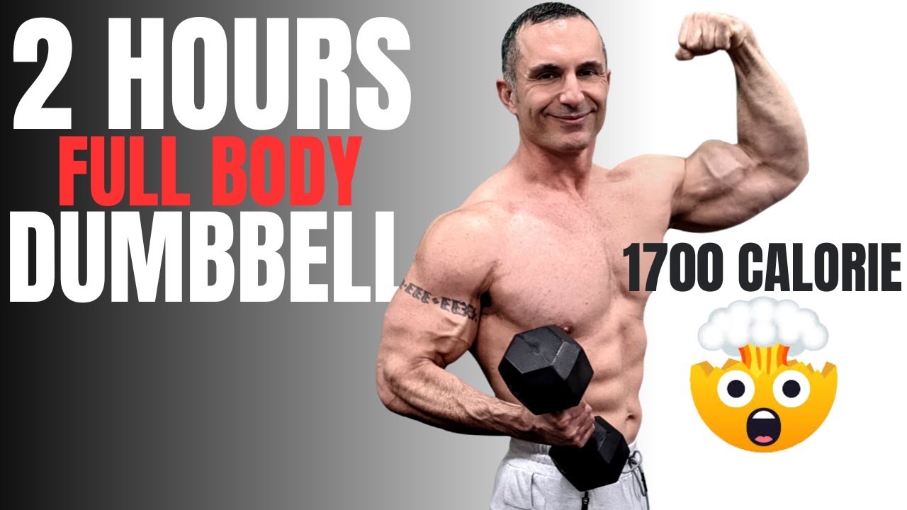 2 HOURS (1700 cal) 😱 Full Body Dumbbell Workout with Coach Ali