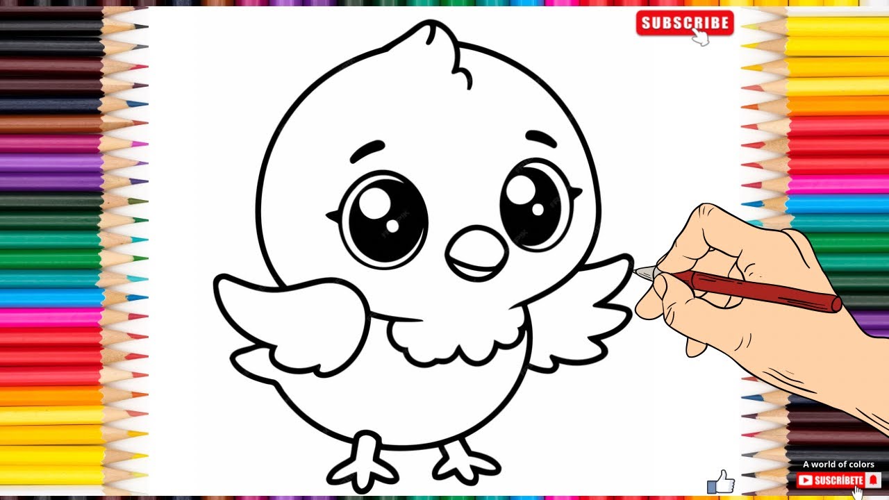 #drawing & #coloring a #bird , #satisfyingvideo #supereasy #forkids #subscribe .