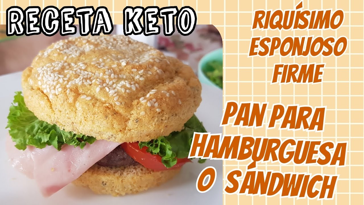 Receta Pan de Hamburguesa o sándwich sin harina | pan sin gluten | pan keto