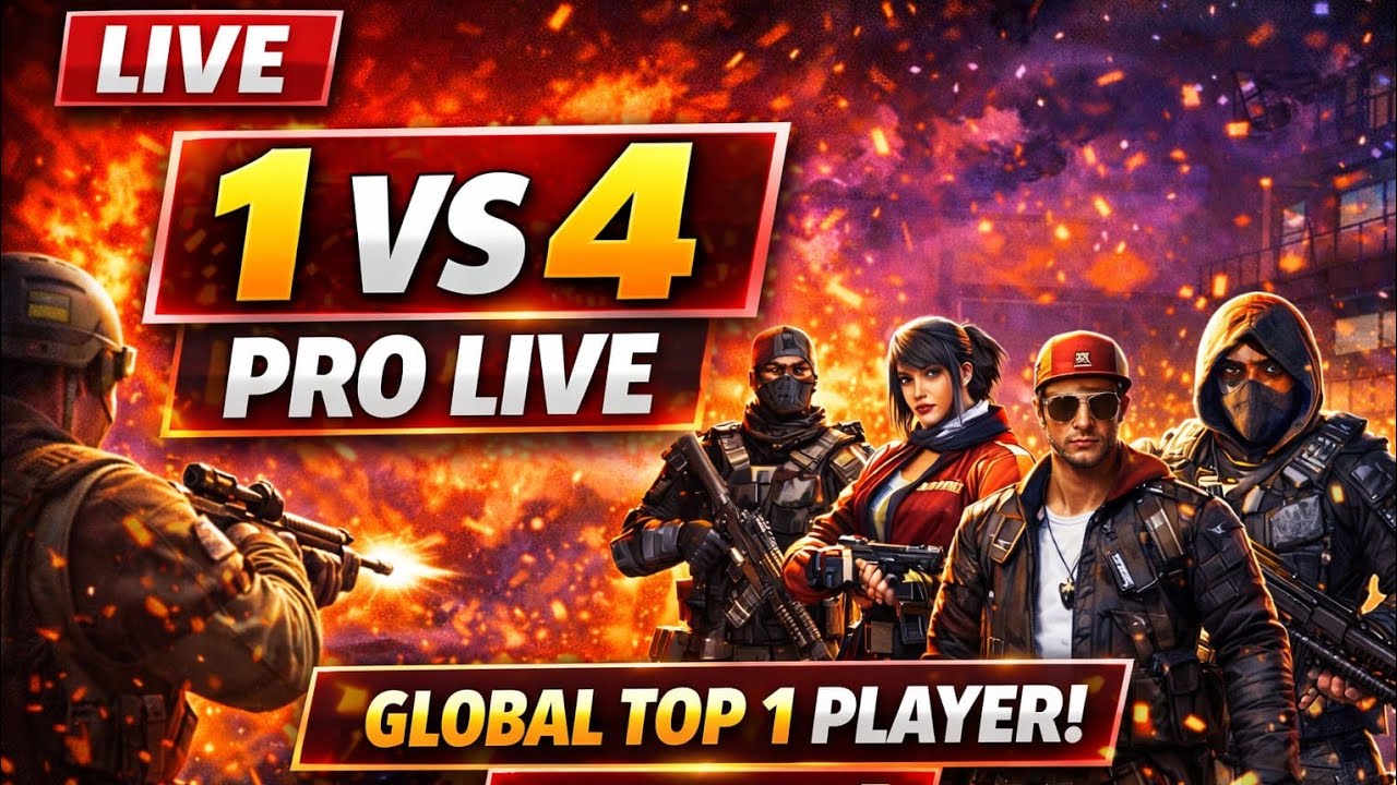 V BADGE GUILD PLAYER LIVE GUILD TEST 1 VS 4 🎮 AND REQUEST SEND FOR ONLY SUBSCRIBERS 🆔✅