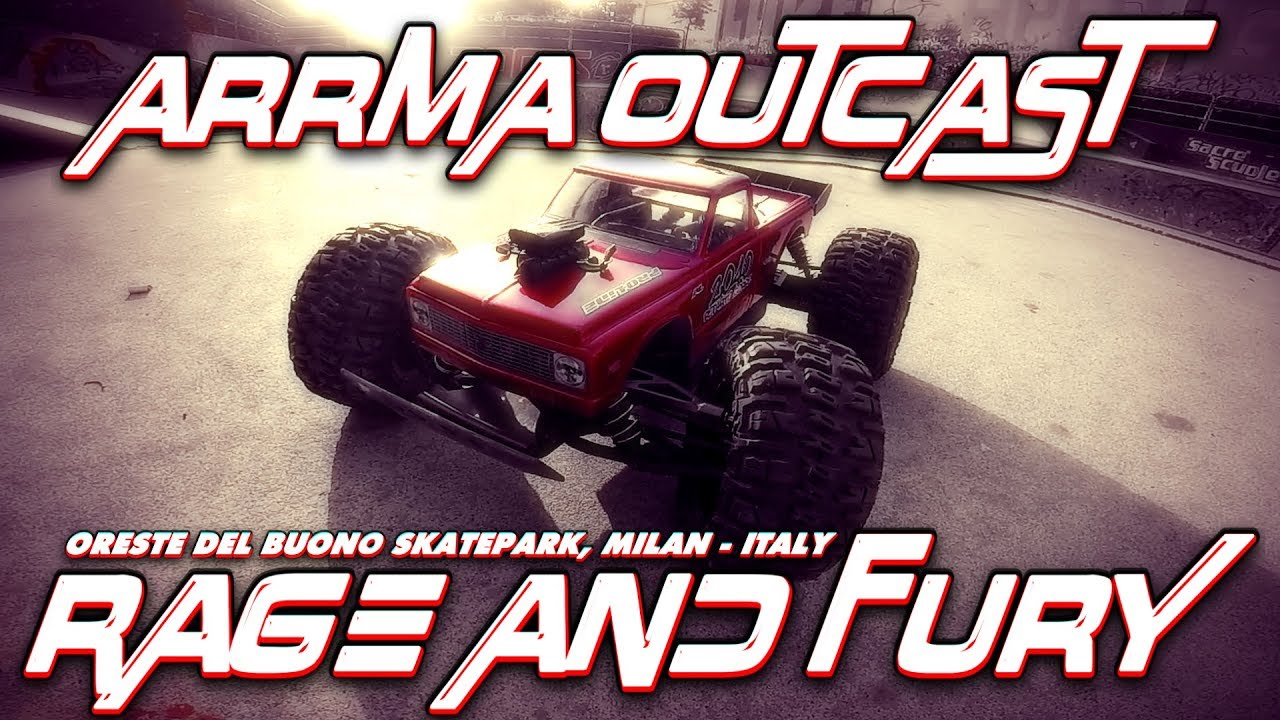 2040 RC - Arrma Oucast - Rage and Fury: insane stunts at the skatepark