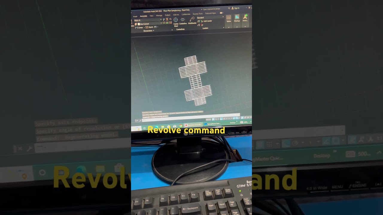Use revolve command in Autocad 