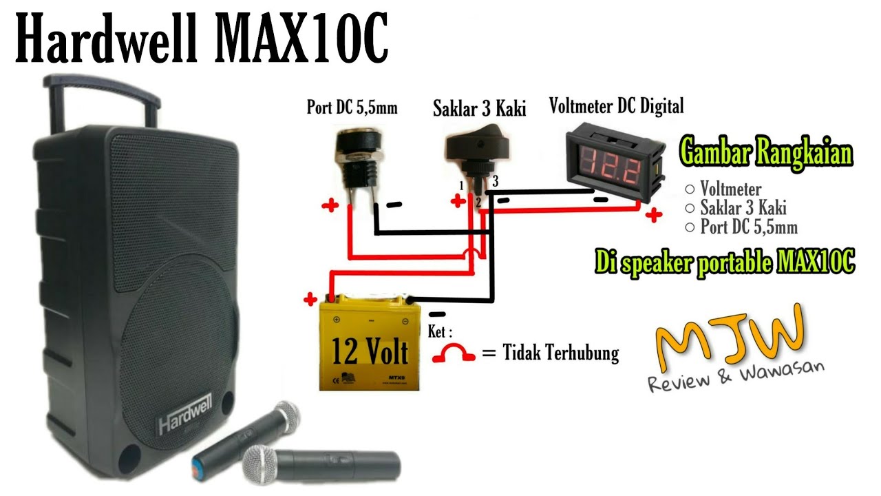 Memasang Voltmeter di Speaker Portable MAX10C by Mas Joko Wali