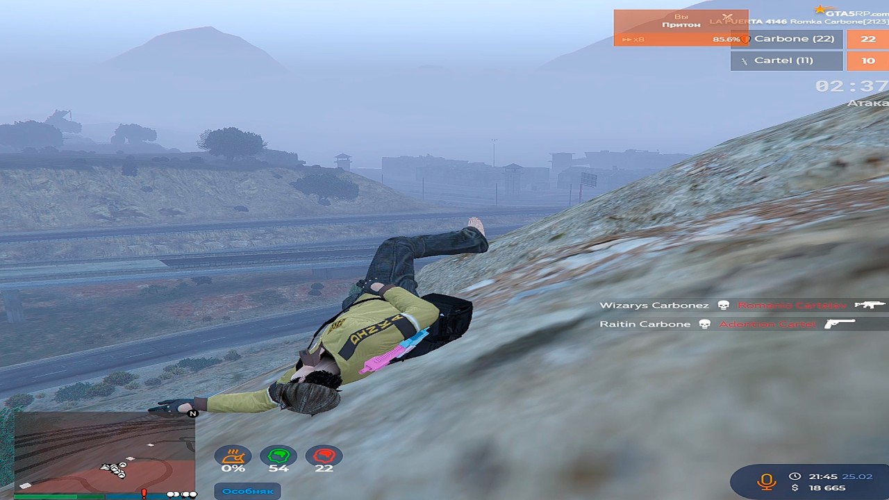 свалился с горы на #gta5rp