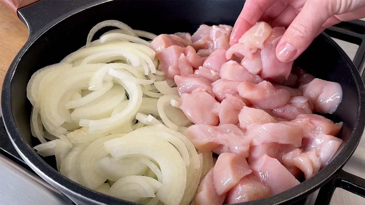 ❗️Le filet de poulet le plus d&eacute;licieux avec des oignons! Le secret de la viande de poulet tendre en