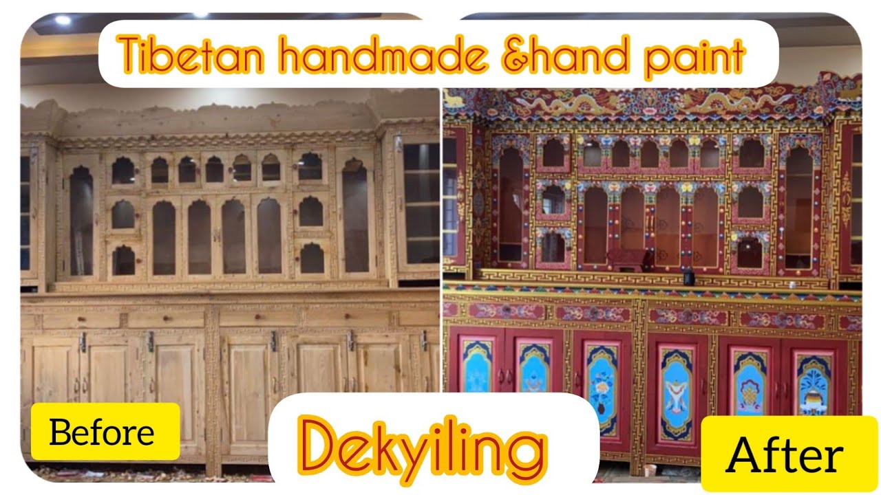 #Tibetan woodworking#painting Altar (Choeshom) #handmade#talented Tibetan||culture