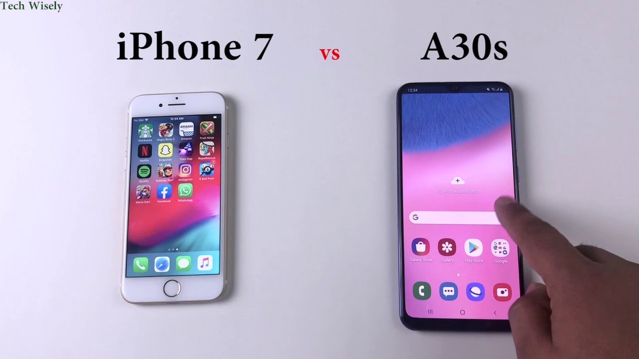 SAMSUNG A30s vs iPhone 7 | Speed Test Comparison