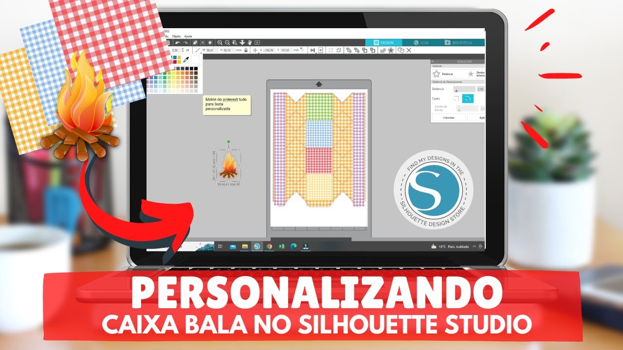 Como Personalizar Caixa Bala no Silhouette Studio - Aula Grátis